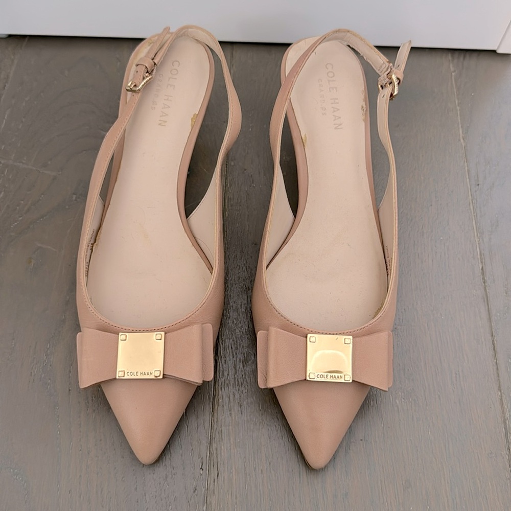 Cole Haan Bow Slingback Kitten Heel Pumps